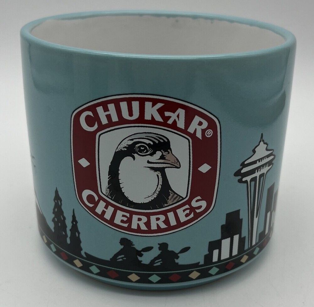 Chukar Cherries Logo Souvenir Coffee Mug Cup Seattle WA Space Needle